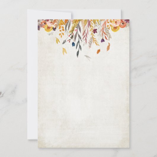 Rustieke Pompoen Herfst Thanksgiving Diner Invitat Kaart (Achterkant)