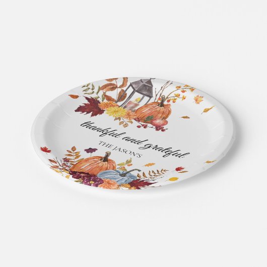 Rustieke pompoen herfst Thanksgiving Papier Borden Papieren Bordje (Gekanteld)