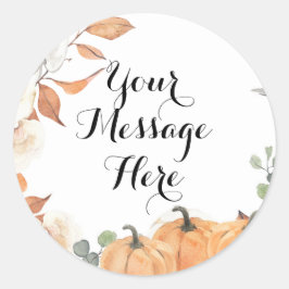 Rustieke Pompoen Herfst Verliefd Jouw Bericht Hier Ronde Sticker