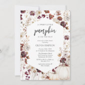 Rustieke pompoen Herfst Wildflower Baby shower Kaart (Voorkant)