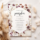 Rustieke pompoen Herfst Wildflower Baby shower Kaart