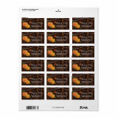 Rustieke Pompoen Hout Adres Lights Labels Stickers (Full Sheet)