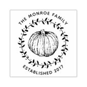 Rustieke Pompoen Land krans Familienaam Rubberstempel (Afrduk)