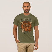 Rustieke pompoen met Plaid Bow & Herfst Flowers T-shirt (Voorkant volledig)