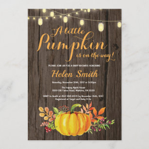 Rustieke pompoen metselwerkpot snoerlichten baby s kaart