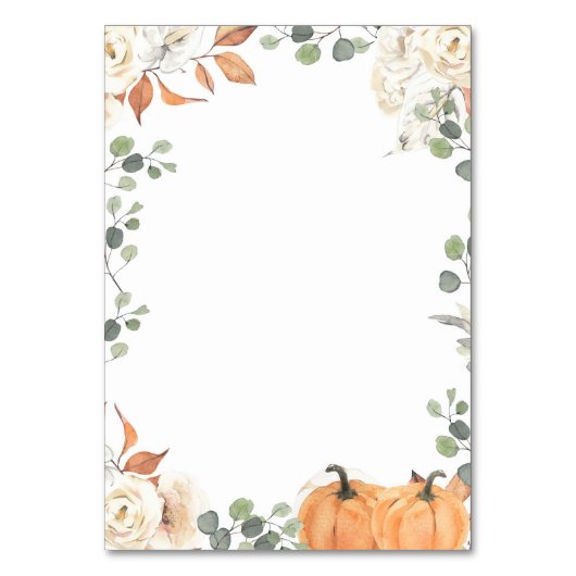 Rustieke pompoen Modern Table Number Kaart (Achterkant)