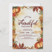 Rustieke Pompoen Oogst Thanksgiving Diner Kaart (Voorkant)