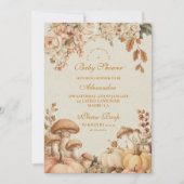 Rustieke pompoen paddestoel Baby shower Kaart (Voorkant)