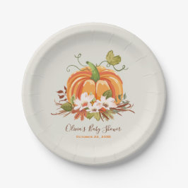 Rustieke Pompoen Papier Bord Baby shower Herfst He