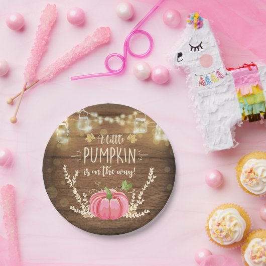 Rustieke Pompoen Papier Borden Herfst Douchehout Papieren Bordje (Feest)