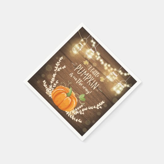 Rustieke pompoen papier servetten Herfst houten do (Hoek)