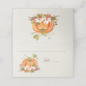 Rustieke Pompoen Plaats Kaart Herfst Herfst Douche Plaatskaartje (Buitenkant ongevouwen)