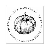 Rustieke Pompoen Rond Terugkeeradres Zelfinktende Stempel (Design)