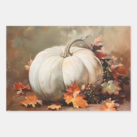 Rustieke Pompoen Schilderijen Set Decoupage Inpakpapier Vel (Voorkant)