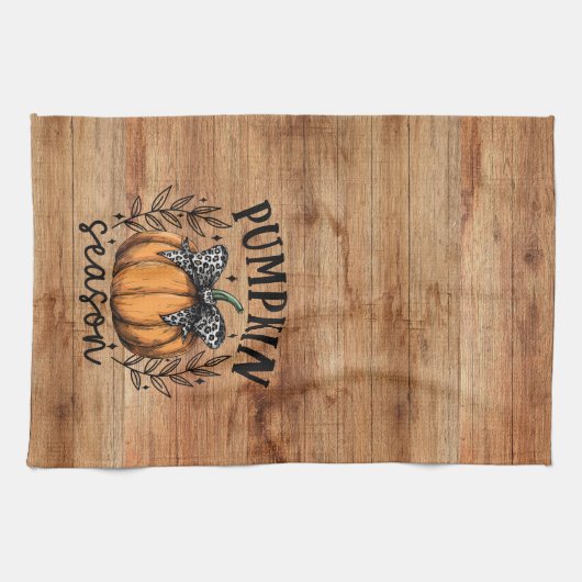 Rustieke Pompoen Seizoen Herfst Thanksgiving Theedoek (Horizontaal)