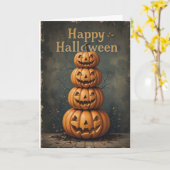 Rustieke pompoen Stack Halloween boerderij Herfst  Kaart (Gele Bloem)