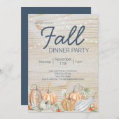 Rustieke Pompoen String Lights Herfst Dinner Party Kaart (Voorkant / Achterkant)