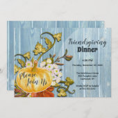 Rustieke Pompoen Thanksgiving Friendsgiving Kaart (Voorkant / Achterkant)