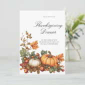 Rustieke pompoen Thanksgiving Partij Kaart (Staand voorkant)