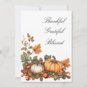 Rustieke pompoen Thanksgiving Partij Kaart (Achterkant)
