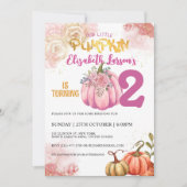 Rustieke Pompoen Verjaardag Glitter Waterverf Kaart (Voorkant)