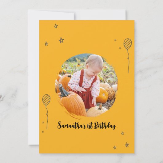 Rustieke pompoen verjaardagsfeestje uitnodiging Do (Achterkant)