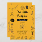 Rustieke pompoen verjaardagsfeestje uitnodiging Do (Voorkant / Achterkant)