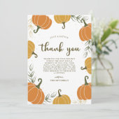 Rustieke pompoen & verlaat elk evenement bedankkaart (Staand voorkant)