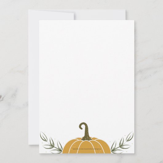 Rustieke pompoen & verlaat elk evenement bedankkaart (Achterkant)
