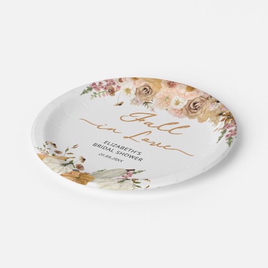 Rustieke pompoen verliefd worden papieren bord (Gekanteld)