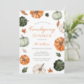 Rustieke pompoen Vriendschapsdiner Kaart (Staand voorkant)