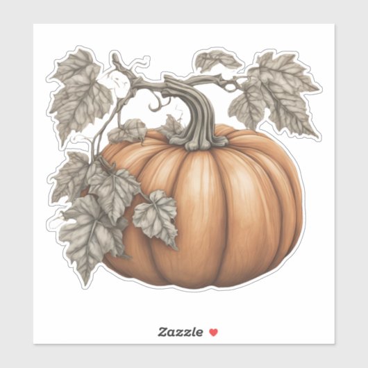 Rustieke pompoen waterdicht sticker (Vel)