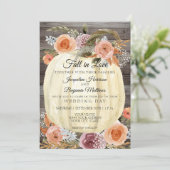 Rustieke Pompoen Waterverf Bloem Oranje Pruim Goud Kaart (Staand voorkant)