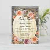 Rustieke pompoen waterverf bloemendecoratie in ora kaart (Staand voorkant)