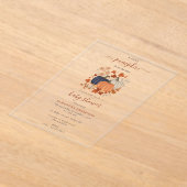 Rustieke Pompoen Wilde Bloemen Herfst Baby Shower Acryl Uitnodigingen (Laagn)