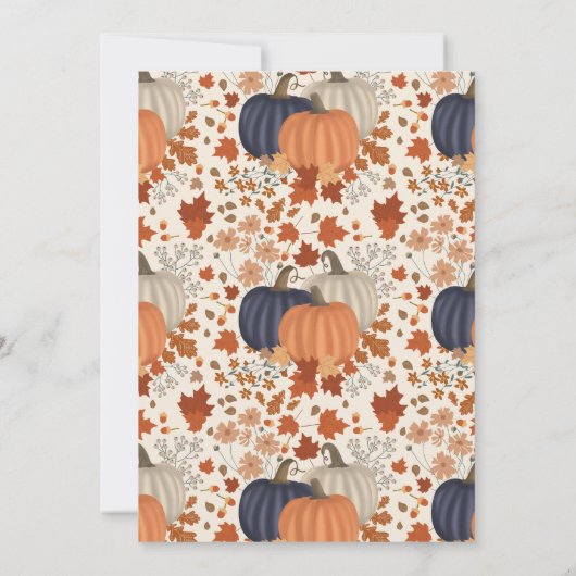 Rustieke Pompoen Wildflowers Herfst Herfst Baby sh Kaart (Achterkant)