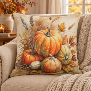 Rustieke pompoenen & bladeren Boho herfst kussensl Kussen