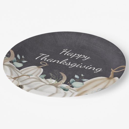 Rustieke Pompoenen Boerderij Happy Thanksgiving Papieren Bordje (Gekanteld)