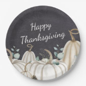 Rustieke Pompoenen Boerderij Happy Thanksgiving Papieren Bordje (Voorkant)