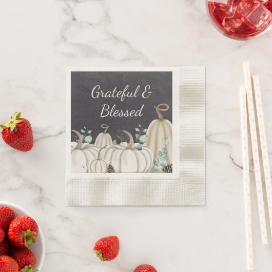 Rustieke Pompoenen Boerderij Happy Thanksgiving Servet (Insitu)