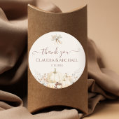Rustieke pompoenen Elegant Fall Wedding Dank u Ronde Sticker