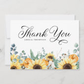 Rustieke Pompoenen en Zonnebloemen Herfst Baby sho Bedankkaart (Voorkant)