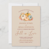 Rustieke Pompoenen Herfst Neutraal Trouwen Kaart (Voorkant)