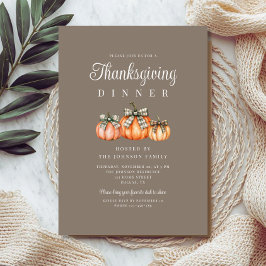 Rustieke Pompoenen Thanksgiving Diner Kaart