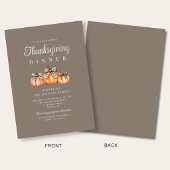 Rustieke Pompoenen Thanksgiving Diner Kaart