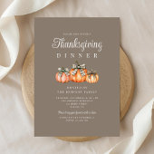 Rustieke Pompoenen Thanksgiving Diner Kaart