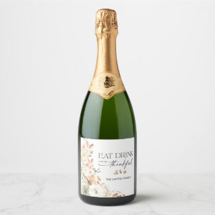 Rustieke Pompoenen Thanksgiving Diner Wijnlabel Sparkling Wijnetiket