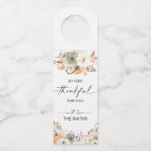 Rustieke Pompoenen Thanksgiving Fles Hanger Labels (Voorkant)