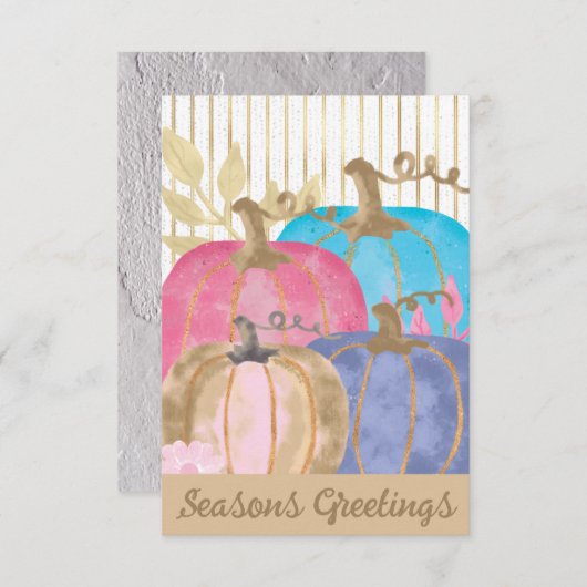 Rustieke Pompoenen Thanksgiving Wenskaart (Voorkant / Achterkant)