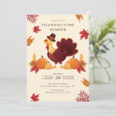 Rustieke pompoenen & Turkije Thanksgiving uitnodig Kaart (Staand voorkant)